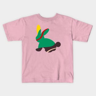 Rabbit Silhouette with an Abstract Pattern Kids T-Shirt